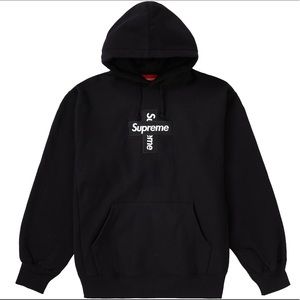 Supreme Cross Box Logo Hoodie - Black Large